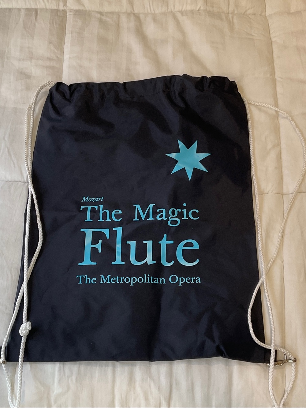The Magic Flute Metropolitan Opera Navy Drawstring Bag